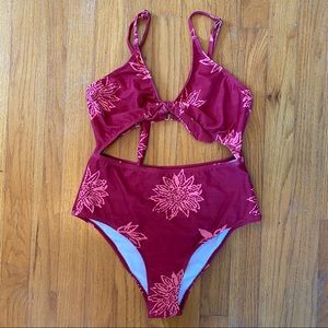 Floral One Piece Swimsuit Monokini NWOT